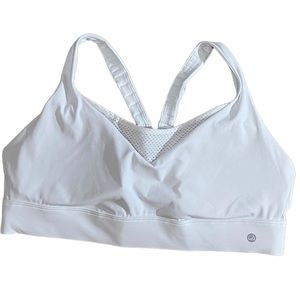 NWOT CRZ YOGA Size XL Sports Bra White w/Adjustable Straps, Breathable, Pads!